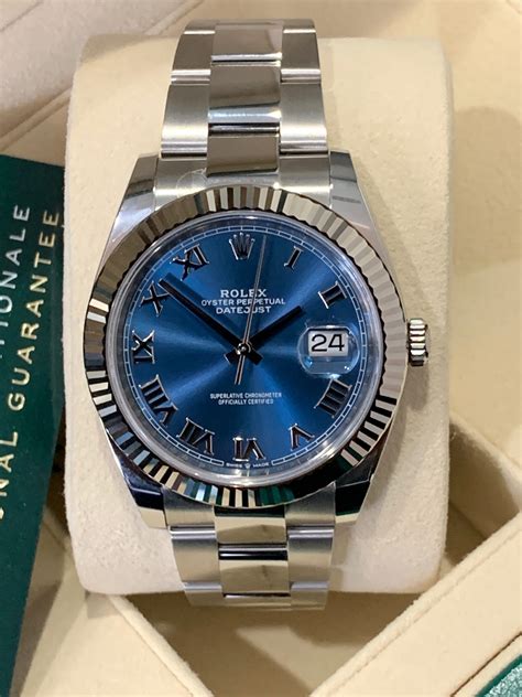 rolex datejust blue dial for sale|blue face rolex date just.